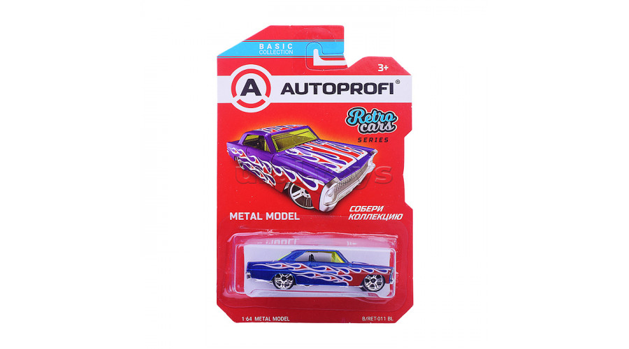 Машинка коллекционная 1:64, Серия RETRO CARS, B/RET-011, синий, 1/24/48