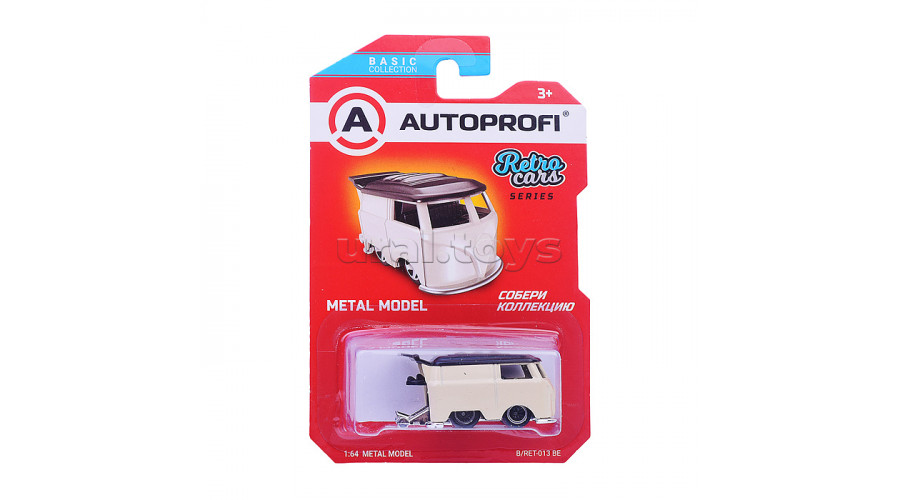Машинка коллекционная 1:64, Серия RETRO CARS, B/RET-013, бежевый, 1/24/48