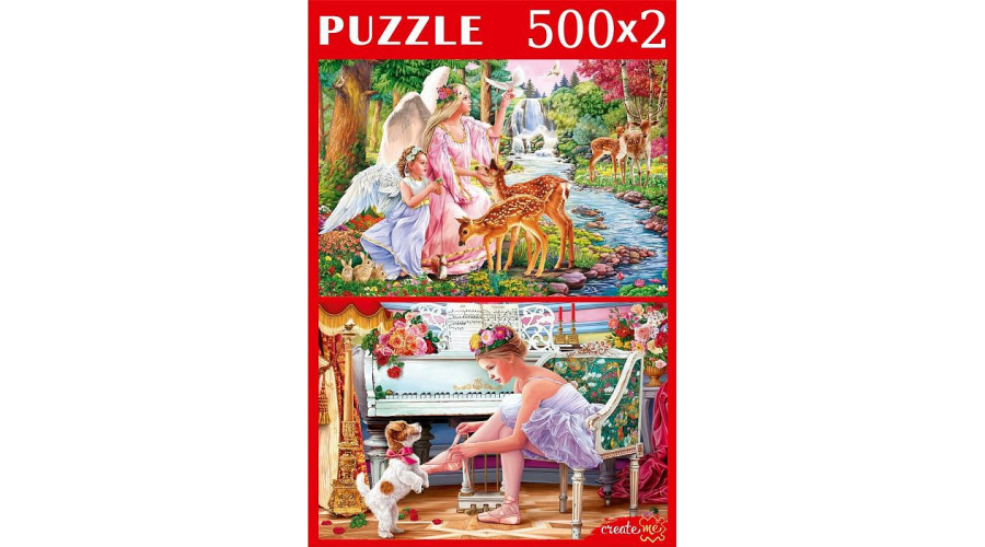 НАБОРЫ ПАЗЛОВ 2в1 (500+500) АНГЕЛЫ И БАЛЕРИНА (Арт. ХП500-7140)