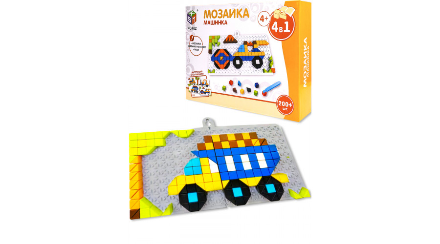 Мозаика РК МАШИНКА 4в1 (2+200дет коробка) (1939246)