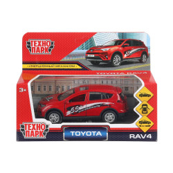Машина металл TOYOTA RAV4 СПОРТ длина 12 см, двери, багаж, инерц, кор. Технопарк в кор.2*36шт RAV4-S