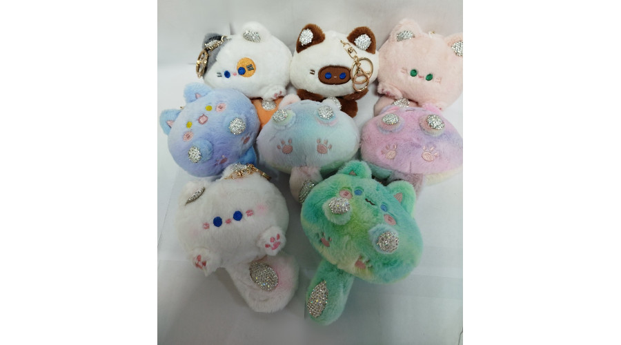 Мягкая игрушка брелок Кошечка микс 8в1  ХХХ974
