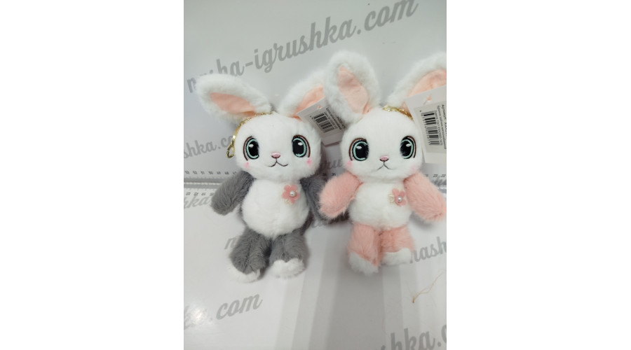 Мягкая игрушка брелок Зайчик 2 цвета 12в1 ХХА2000-1475