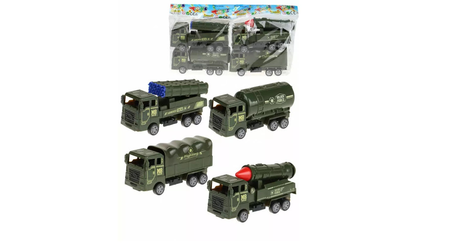 Машинка "Военная техника" (4 шт. в наборе, микс, 30,5х5,5х17 см, в пакете) (Арт. 2443258)