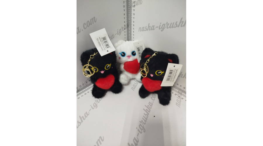 Мягкая игрушка брелок Кошечка с сердечком 12в1 ХХА2000-1378