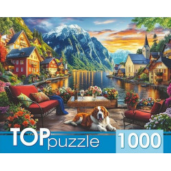 TOPpuzzle. ПАЗЛЫ 1000 элементов. ЗАКАТ В ГАЛЬШТАТЕ (Арт. Ф1000-5888)