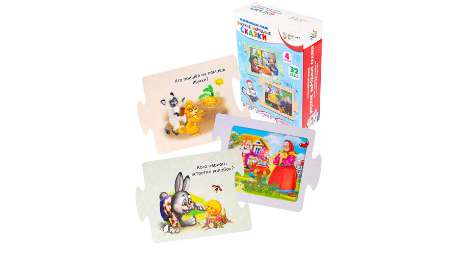 BRIGHT KIDS. Развивающая игра-пазл. РУССКИЕ НАРОДНЫЕ СКАЗКИ Арт. (ИН-1686)