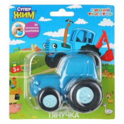 Игрушка-антистресс, тянучка с шариками, 8 см, СИНИЙ ТРАКТОР блистер Супер Жим XIB-BT03-PB-RU