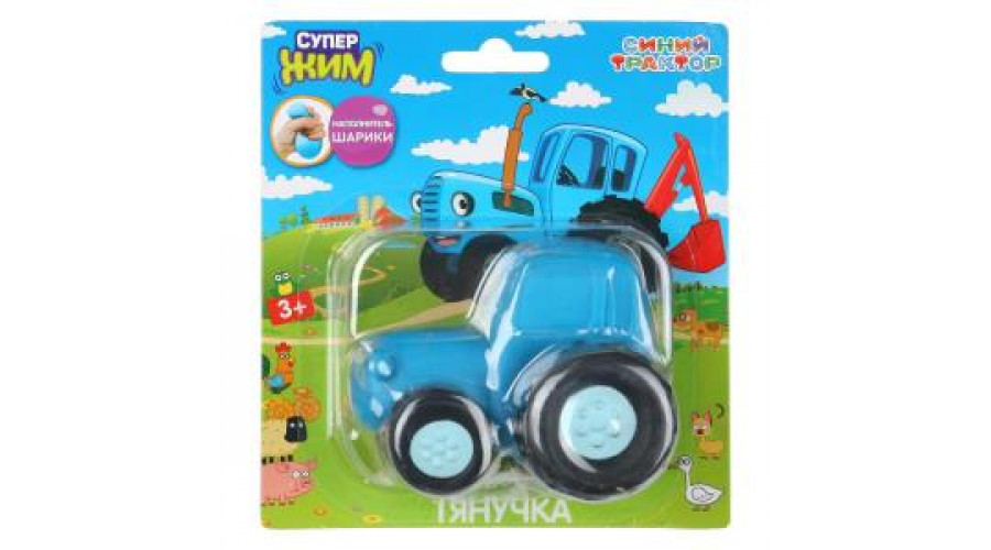 Игрушка-антистресс, тянучка с шариками, 8 см, СИНИЙ ТРАКТОР блистер Супер Жим XIB-BT03-PB-RU