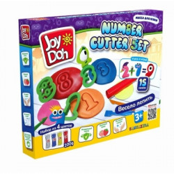 Масса для лепки Joy Doh, набор NUMBER CUTTER SET - УЧИМСЯ СЧИТАТЬ, пресс формы для цифр NUMB-200 pot