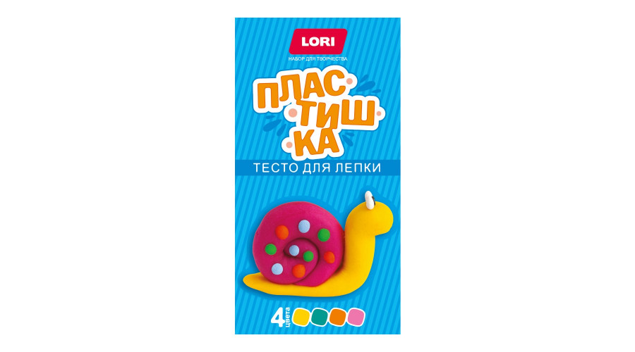 Пластишка. Тесто для лепки. Набор № 22 (4цв по 50 г)     Тдл-034