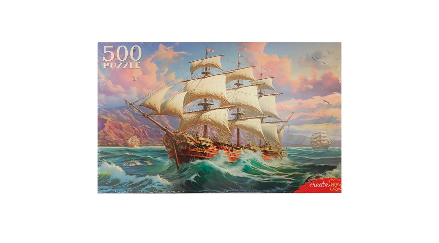 ПАЗЛЫ 500 элементов. ПАРУСНИК НА РАССВЕТЕ (арт. Ф500-0192)