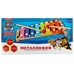Игрушка деревянная Щенячий Патруль металлофон 9*1,5*18,5, коробка Буратино в кор.50шт  PAWPET-07