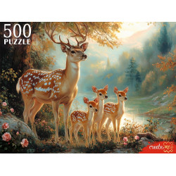 ПАЗЛЫ 500 элементов. ОЛЕНИ У ОЗЕРА (арт.П500-7619)