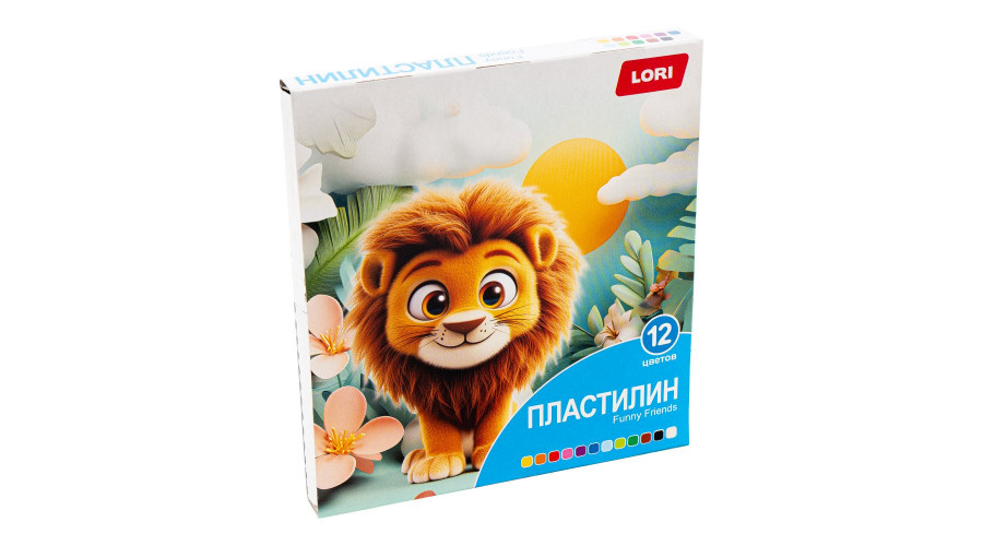 Пластилин FUNNY FRIENDS 12 цв, 15 гр,пенал Плф-007